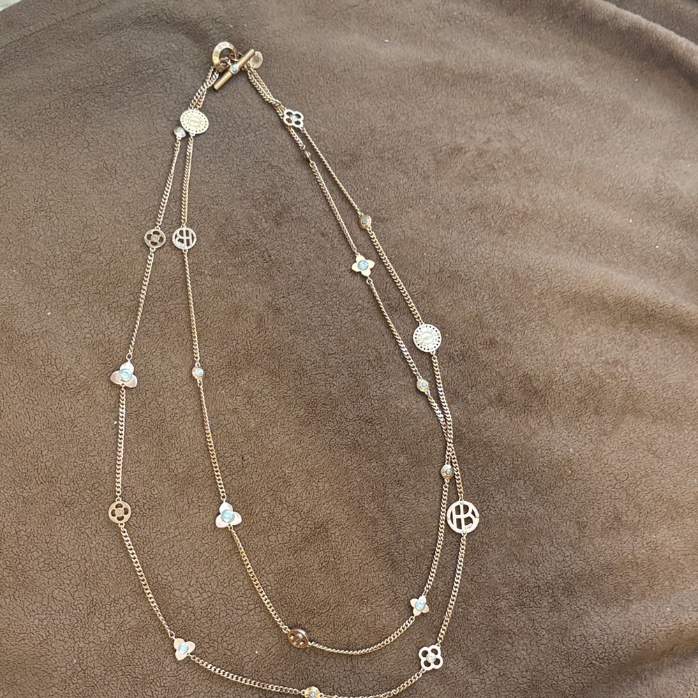 Henri Bendel RARE Rose Gold-Tone Multi Charm Layered Necklace - Women Jewelry